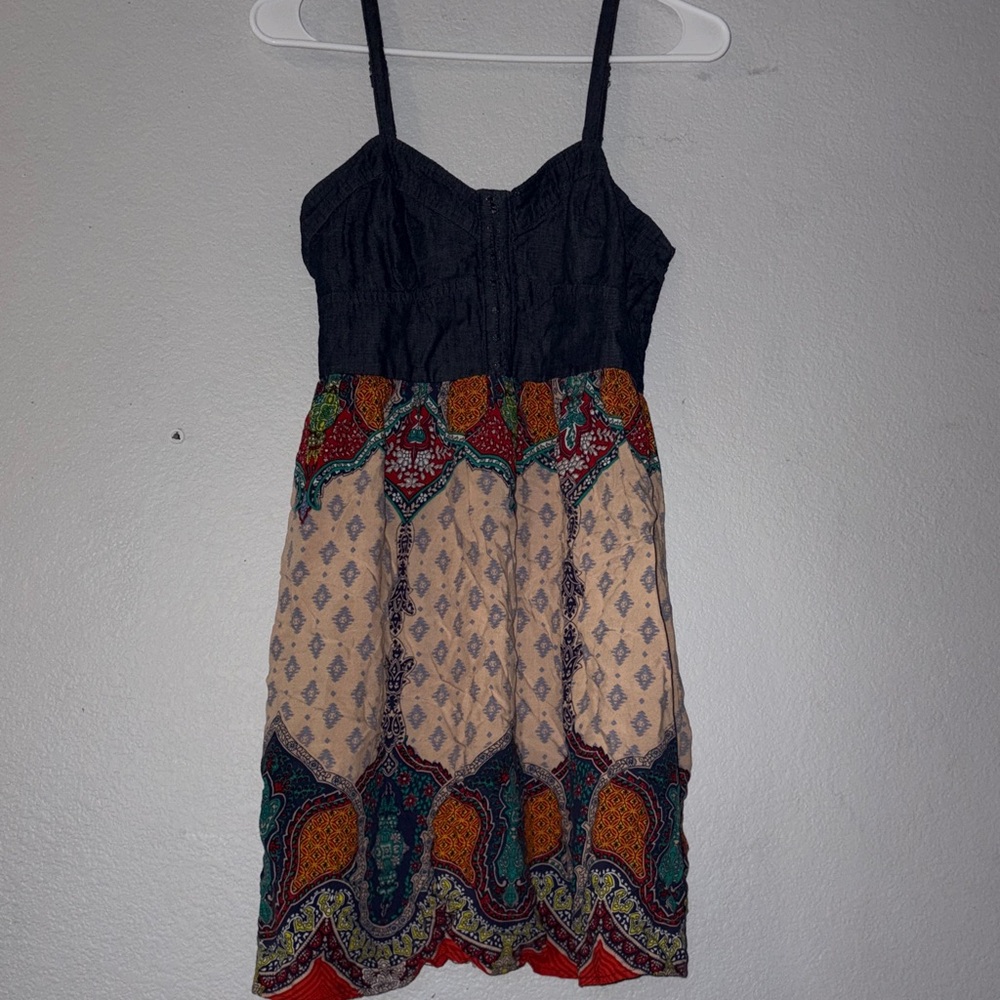 Xhilaration Black and Multicolor Mini Dress